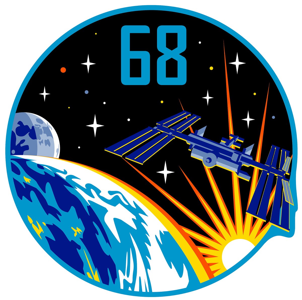 Le logo de l’Expedition 68, mission des records